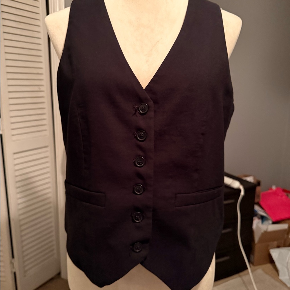 a new day Black Button-Front Vest